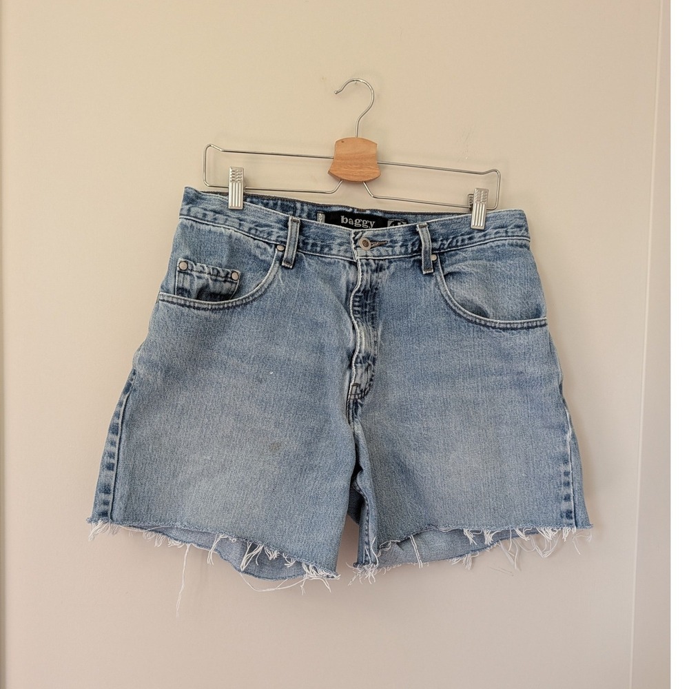 Vintage 90s Levis SilverTab Baggy Denim Shorts Light Wash Cut Off Skater